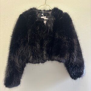 MANGO BLACK FUR JACKET- NWT